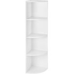 VASAGLE Sarokpolc padlóhoz, 4 szintes, forgácslapból, 30x30x130cm, fehér