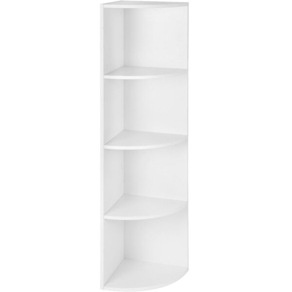 VASAGLE Sarokpolc padlóhoz, 4 szintes, forgácslapból, 30x30x130cm, fehér