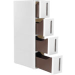 SONGMICS Gurulós tárolókocsi, konyhába vagy fürdőszobába, műanyag, 4 szintes, 45x17x84cm, fehér