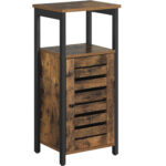 VASAGLE Dulap de depozitare tip noptiera, pentru dormitor sau living, stil industrial, 37x30x81cm, maro rustic