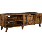 VASAGLE TV láda, 2 ajtós és 2 nyitott polccal, 40x140x50cm, rusztikus barna