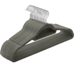 SONGMICS 20 db-os vállfa szett, csúszásmentes, forgókampó, 43,5 cm, szürke