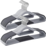 SONGMICS 30 db-os vállfa készlet, csúszásgátlóval, forgókampó, 42 cm, szürke