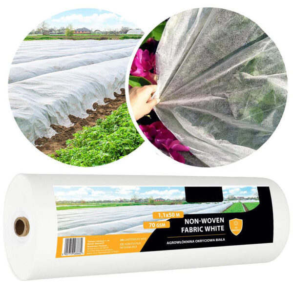 Agrotextil, mulcsozás, gyomirtó, UV szűrő, 50 x 1,1 méter, 70g/m2, fehér - Image 4