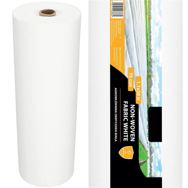 Agrotextil, mulcsozás, gyomirtó, UV szűrő, 50 x 1,1 méter, 70g/m2, fehér - Image 5