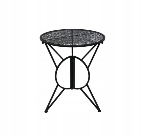 Set mobilier gradina metalic Elba, 2 scaune pliabile, 1 masa, negru - Image 2