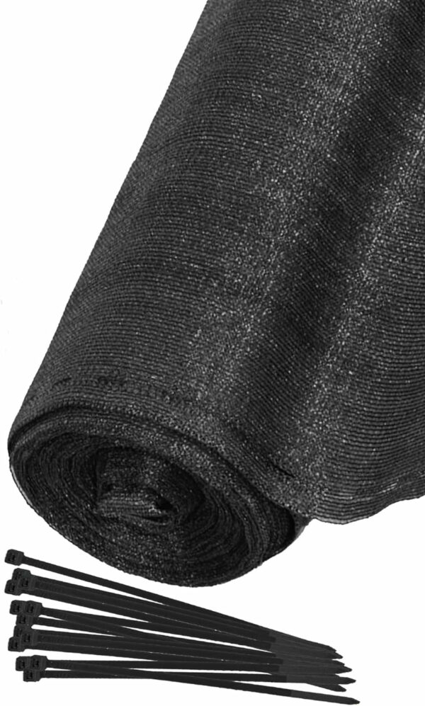Plasa umbrire si intimitate pentru gard, 1.5m latime, 50m lungime, 65g densitate, gri - Image 2