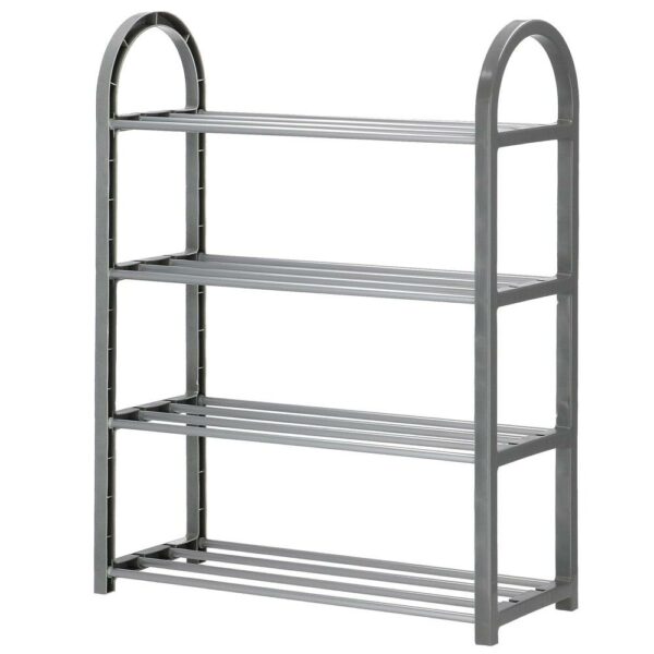 Pantofar PVC si metal, Sersimo cu 4 rafturi, 64x50cm, argintiu - Image 2