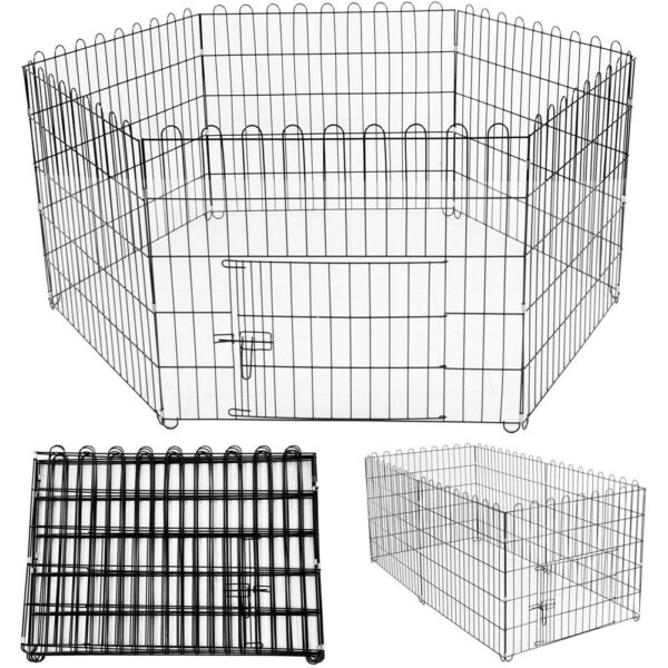 Konfigurálható fém kisállat karám, ajtóval, 3XL, 165x85x73cm, fekete - Image 17