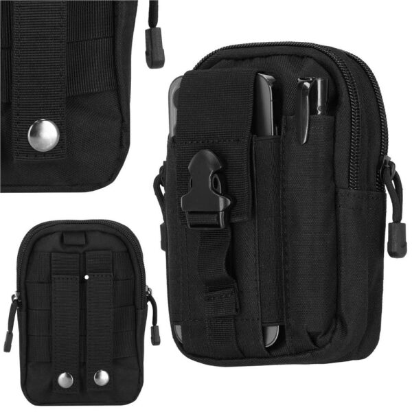 Borseta sport de brau, impermeabila, cu prindere la curea, 18x12x4cm, negru - Image 2