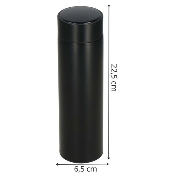 Okos termosz bögre, rozsdamentes acél, LED kijelző, hőmérséklet kijelző, 500ml, 23cm, fekete - Image 2