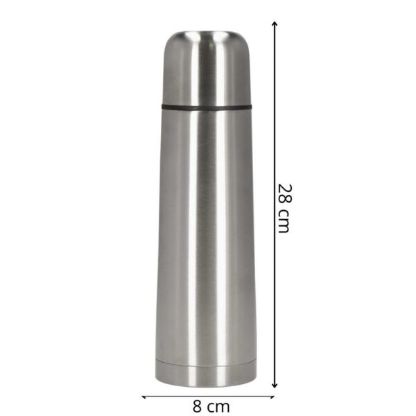 Termosz bögre üveggel, dupla szigetelésű rozsdamentes fal, 750ml, 28cm, ezüst - Image 21