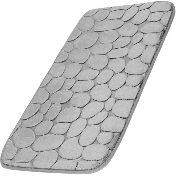 Covoras de baie antiderapant cu uscare rapida, 80x50 cm, gri - Image 10