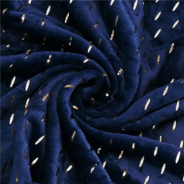 Bolyhos takaró 2 személyes, 2 oldalas. texturált, 200x220cm, sötétkék - Image 10