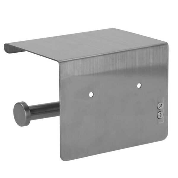 Acél WC-papír tartó tárolópolccal, rögzítőrendszerrel, 13,5 cm, fényes ezüst - Image 8