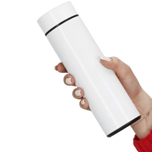 Okos termosz bögre, rozsdamentes acél, LED kijelző, hőmérséklet kijelző, 500ml, 23cm, fehér - Image 11