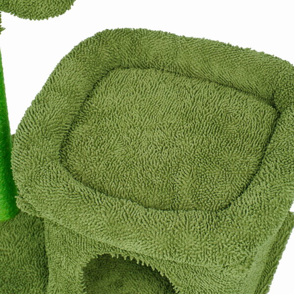 Ansamblu de joaca pentru pisici, model cactus, ascunzatoare, culcus, 63x40x72cm, verde - Image 8