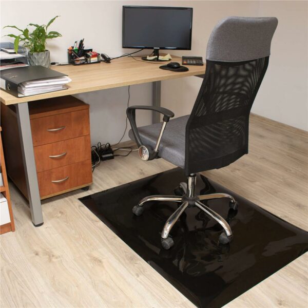 Protectie parchet pentru scaun de birou, polipropilena, 100x70cm, negru - Image 10