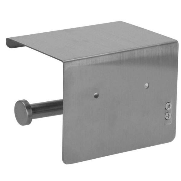 Acél WC-papír tartó tárolópolccal, rögzítőrendszerrel, 13,5 cm, fényes ezüst - Image 9
