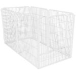 Konfigurálható fém kisállat karám, ajtóval, 4XL, 184x100x93cm, fehér