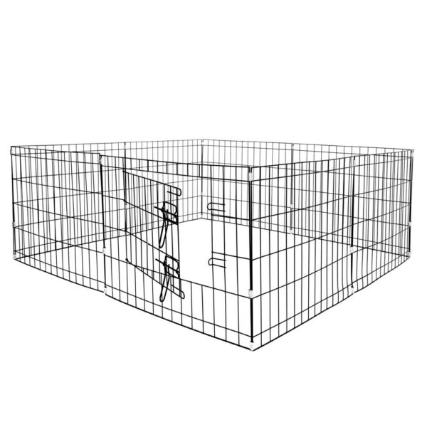 Konfigurálható fém kisállat karám, ajtóval, XXL, 120x120x60cm, fekete - Image 9