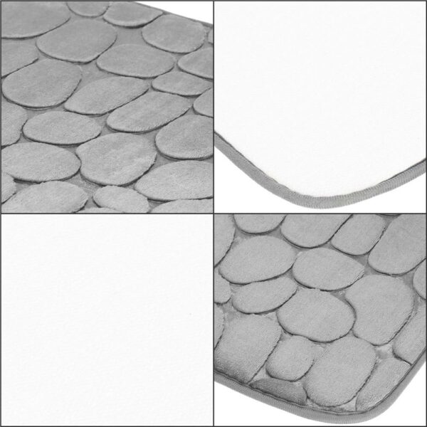Covoras de baie antiderapant cu uscare rapida, 60x40 cm, gri - Image 10