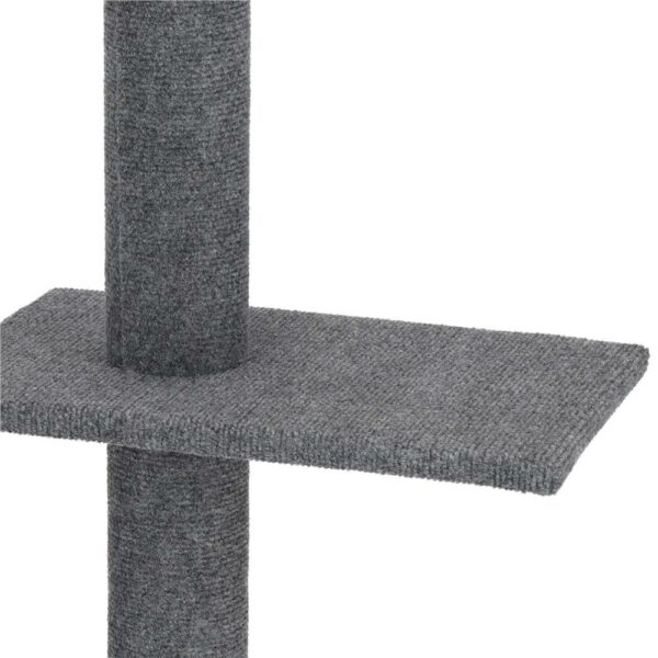 Ansamblu de joaca pentru pisici, tip stalp de catarat pana la tavan, inaltime reglabila 246 - 286 cm, gri - Image 12