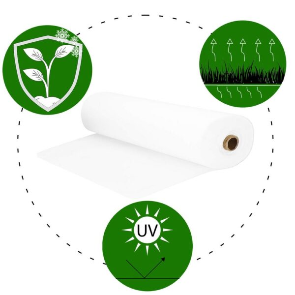 Agrotextil, mulcsozás, gyomirtó, UV szűrő, 50 x 1,1 méter, 70g/m2, fehér - Image 12