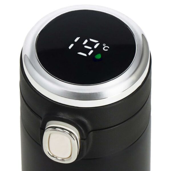 Cana termos Smart, inox, display LED, afisare temperatura, 420ml, 20cm, negru - Image 12