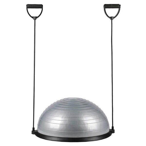 Fitness egyensúlyabda, szalagokkal és pumpával, 200 kg, 57x25 cm, szürke - Image 12