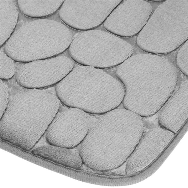 Covoras de baie antiderapant cu uscare rapida, 80x50 cm, gri - Image 13