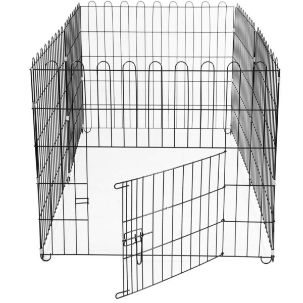 Konfigurálható fém kisállat karám, ajtóval, 3XL, 165x85x73cm, fekete - Image 5