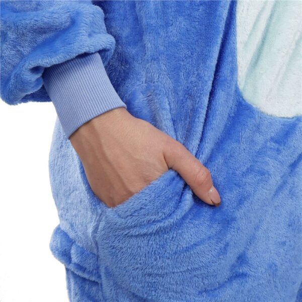 Pijama tip salopeta pentru adulti, model Stitch, marime S - Image 15