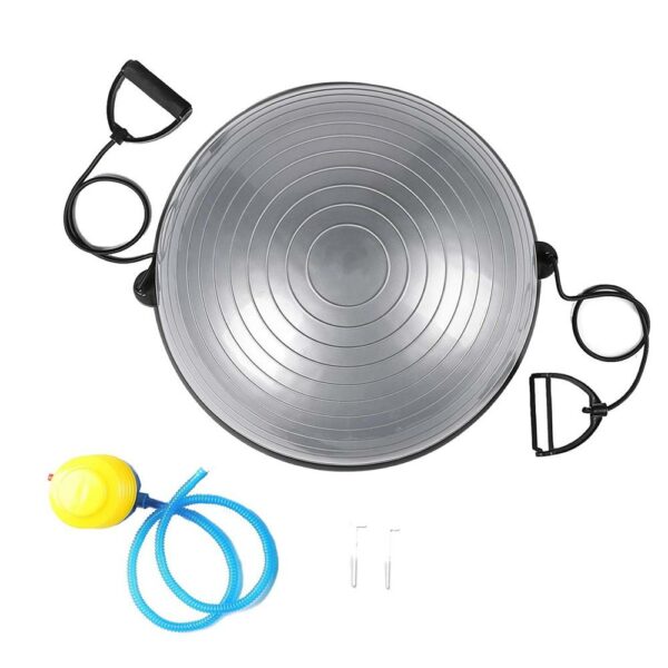Fitness egyensúlyabda, szalagokkal és pumpával, 200 kg, 57x25 cm, szürke - Image 13