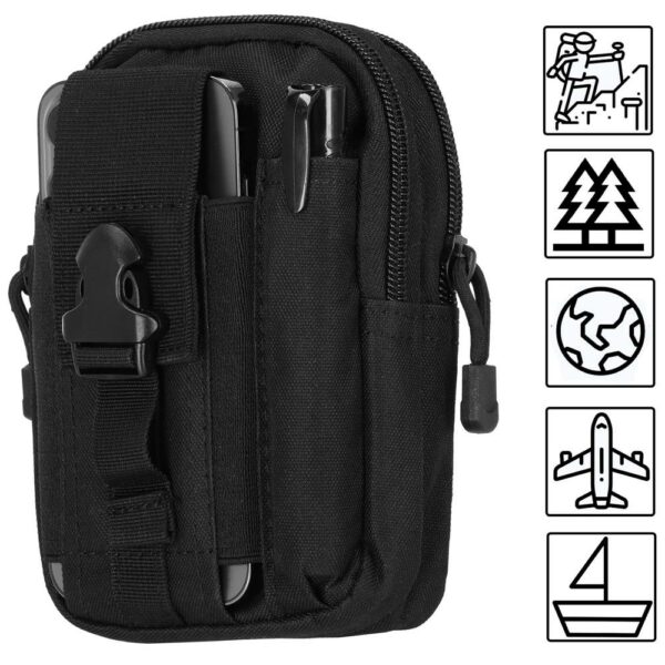 Borseta sport de brau, impermeabila, cu prindere la curea, 18x12x4cm, negru - Image 15