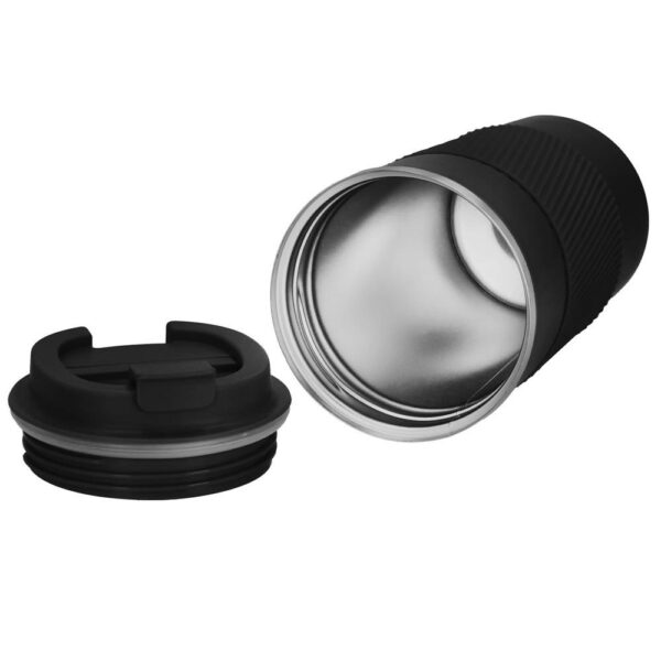 Termosz utazóbögre, dupla szigetelésű rozsdamentes acél fal, 500ml, 9x16,5cm, fekete - Image 13
