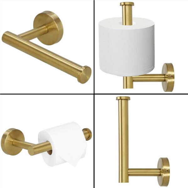 Acél wc papír tartó, rögzítő rendszerrel, 16cm, gyöngyház arany - Image 15