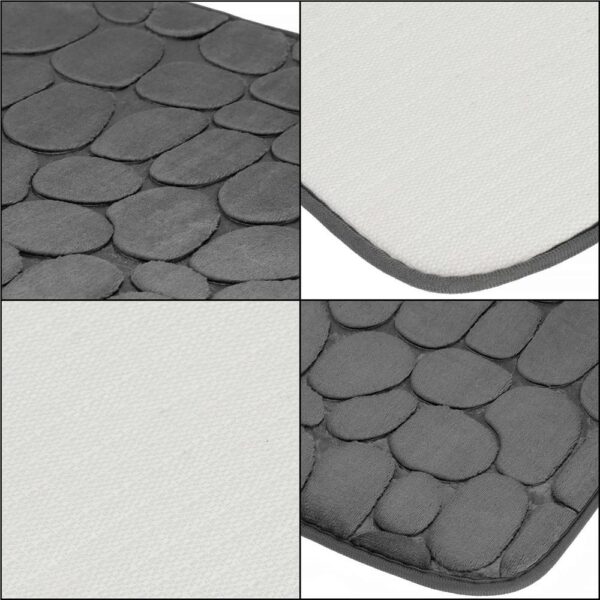 Covoras de baie antiderapant cu uscare rapida, 60x40 cm, gri inchis - Image 16