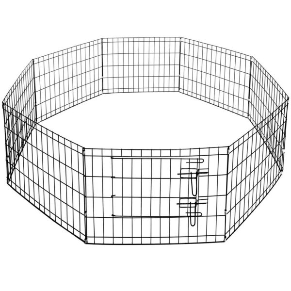Konfigurálható fém kisállat karám, ajtóval, XXL, 120x120x60cm, fekete - Image 14