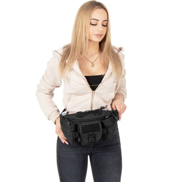 Tágas táska vállra vagy karra, vízálló, unisex, 37x19cm, fekete - Image 16