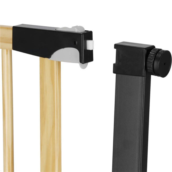 Biztonsági kapu lépcsőhöz, állítható, fa acél szerkezettel, 110-117cm, fekete barna - Image 16