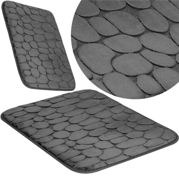 Covoras de baie antiderapant cu uscare rapida, 60x40 cm, gri inchis - Image 17