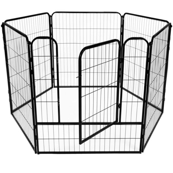 Tarc pentru animale de companie, din fier, forma configurabila, cu usa de acces, 4XL, 184x100x93cm, negru - Image 18
