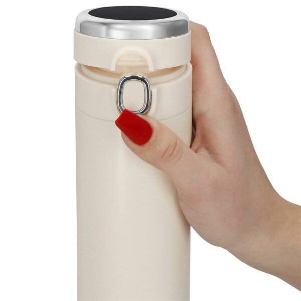 Okos termosz bögre, rozsdamentes acél, LED kijelző, hőmérséklet kijelző, 420ml, 20cm, krém - Image 17
