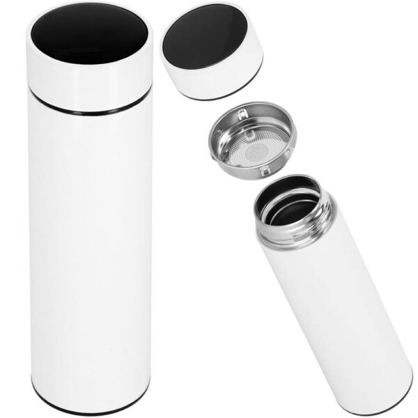 Okos termosz bögre, rozsdamentes acél, LED kijelző, hőmérséklet kijelző, 500ml, 23cm, fehér - Image 18