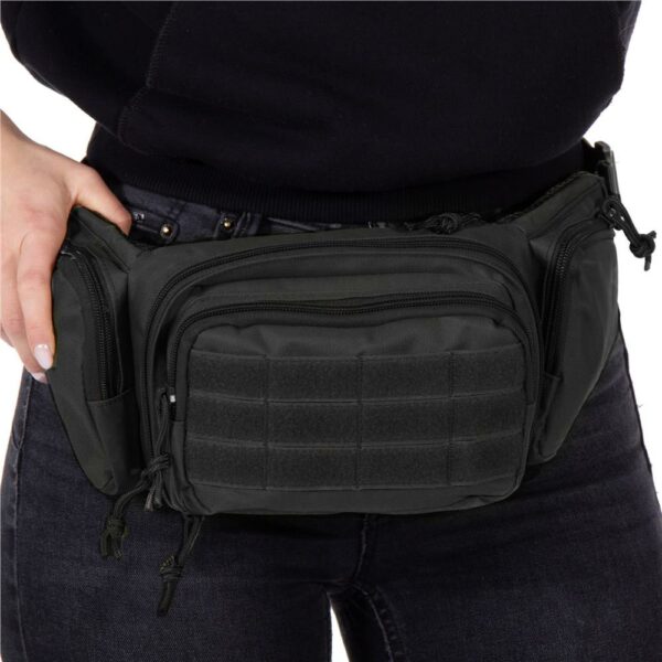 Borseta incapatoare pentru umar sau brau, impermeabila, unisex, 43x15cm, negru - Image 17