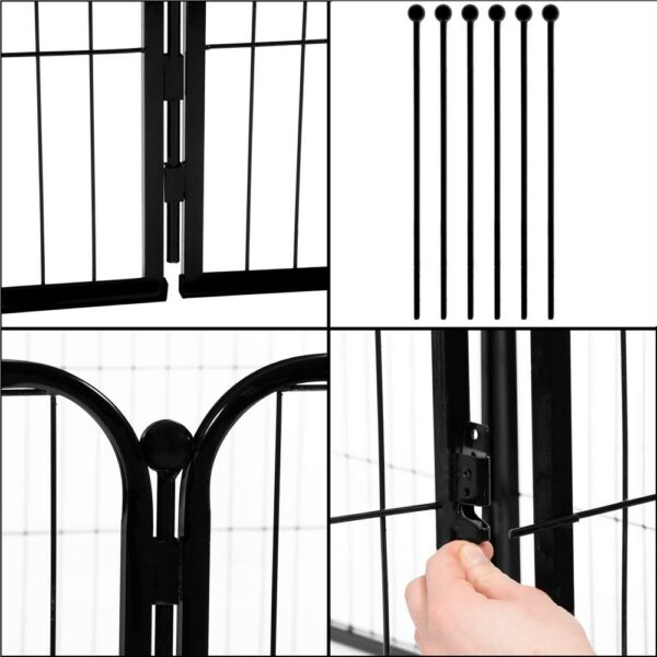 Tarc pentru animale de companie, din fier, forma configurabila, cu usa de acces, 4XL, 184x100x93cm, negru - Image 19