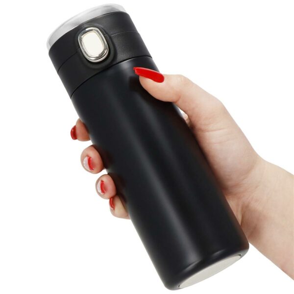 Cana termos Smart, inox, display LED, afisare temperatura, 420ml, 20cm, negru - Image 18