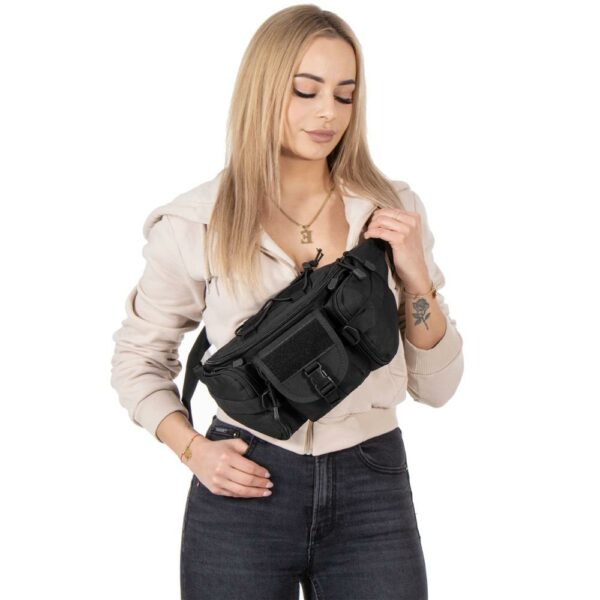 Tágas táska vállra vagy karra, vízálló, unisex, 37x19cm, fekete - Image 18