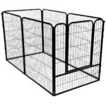 Állatsátor, állítható formájú, bejárati ajtóval, 4XL, 184x100x93 cm, fekete, vasból